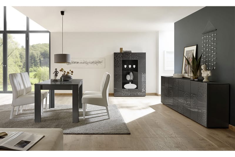 WALENS Förlängningsbart Matbord 180 Vit/Beige/Svart/Grå - Möbler - Bord