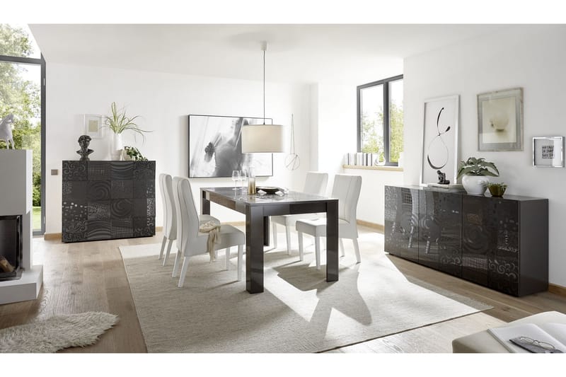 WALENS Förlängningsbart Matbord 180 Vit/Beige/Svart/Grå - Möbler - Bord