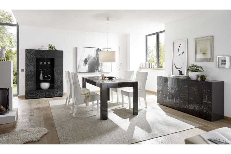 WALENS Förlängningsbart Matbord 180 Vit/Beige/Svart/Grå - Möbler - Bord