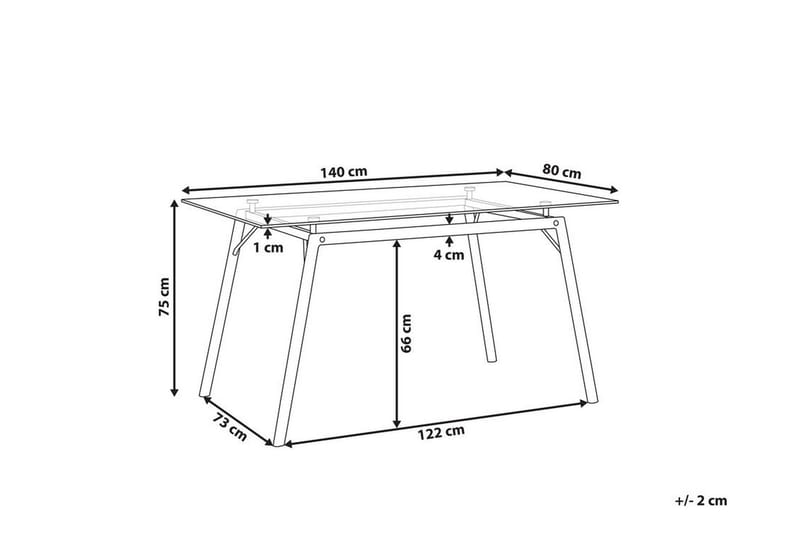 WEDERO Matbord 140 cm Transparent/Ljust Trä - Möbler - Matplats - Matbord & köksbord
