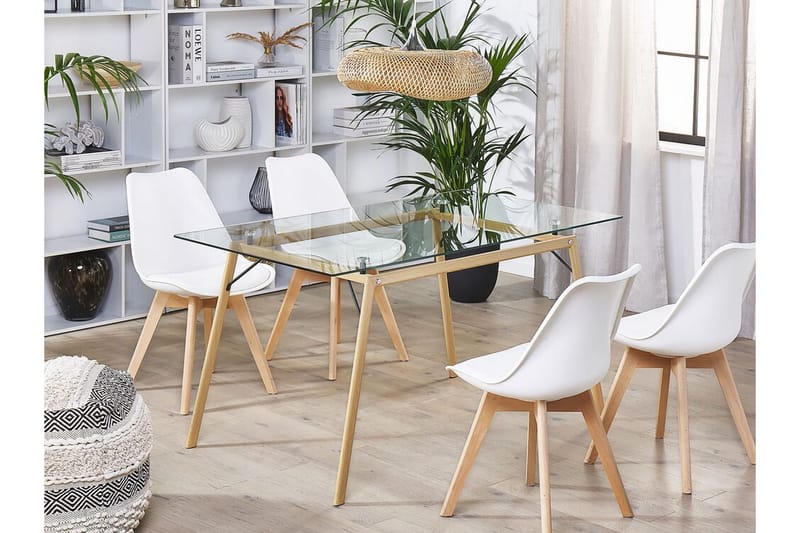 WEDERO Matbord 140 cm Transparent/Ljust Trä - Möbler - Matplats - Matbord & köksbord