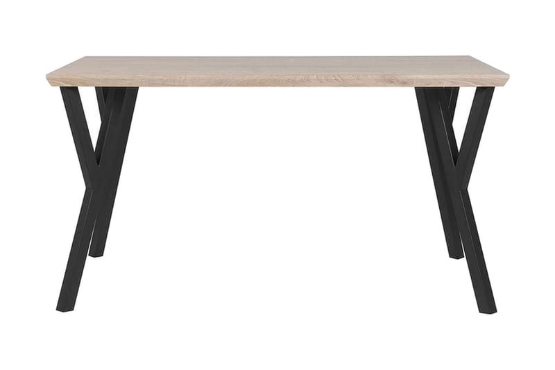 Willanna Rektangulärt Matbord 140 cm i Trä med Ek- och Metallutseende, Ljusbrun