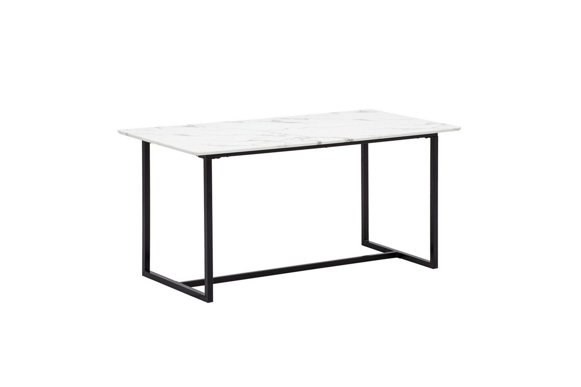 Matbord Wohnling Industriell loftstil, MDF med metallben med gyllene spets Marmor, Vit, 160x80 cm - Marmor, Vit, 160x80 cm