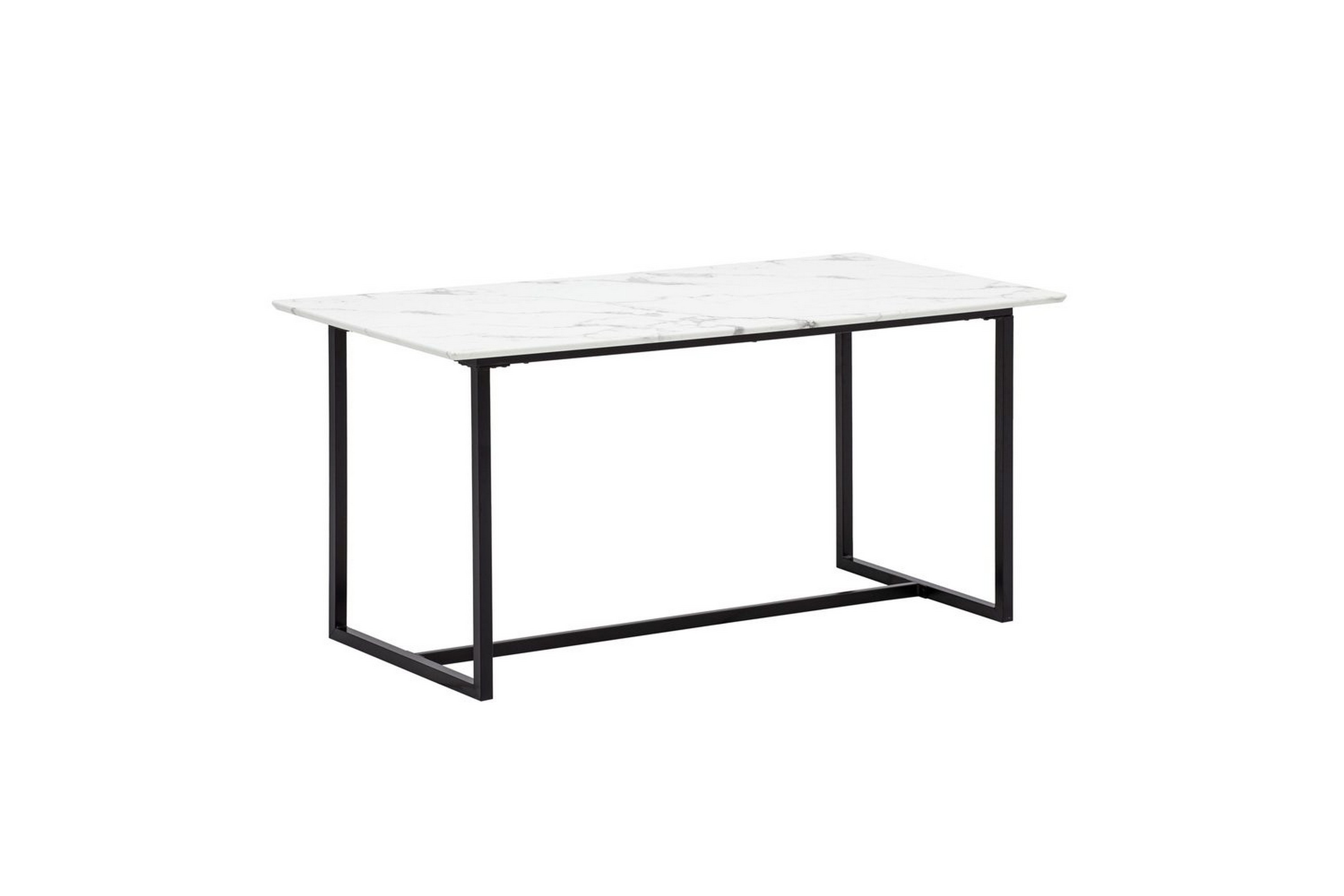 matbord wohnling industriell loftstil, mdf med metallben med gyllene spets marmor, vit, 160x80 cm - marmor, vit, 160x80 cm