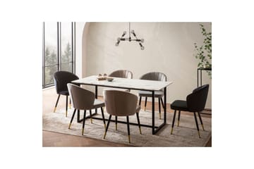 Matbord Wohnling Industriell loftstil, MDF med metallben med gyllene spets Marmor, Vit, 180x90 cm - Marmor, Vit, 180x90 cm - Möbler - Matplats - Matbord & köksbord