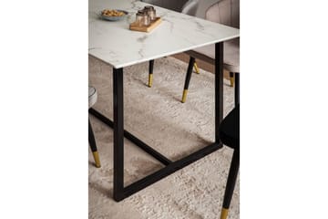 Matbord Wohnling Industriell loftstil, MDF med metallben med gyllene spets Marmor, Vit, 180x90 cm - Marmor, Vit, 180x90 cm - Möbler - Matplats - Matbord & köksbord