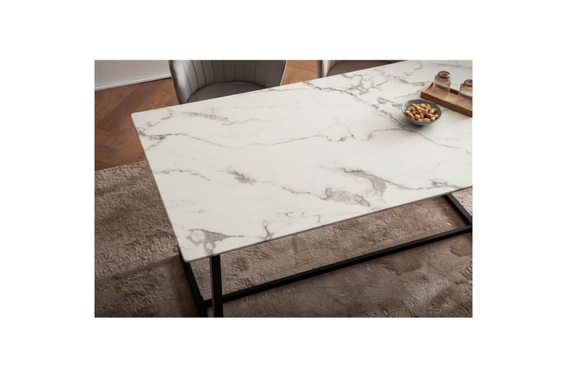 Matbord Wohnling Industriell loftstil, MDF med metallben med gyllene spets Marmor, Vit, 180x90 cm - Marmor, Vit, 180x90 cm - Möbler - Matplats - Matbord & köksbord