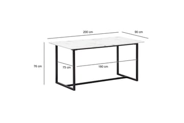 Matbord Wohnling Industriell loftstil, MDF med metallben med gyllene spets Marmor, Vit, 200x90 cm - Marmor, Vit, 200x90 cm - Möbler - Matplats - Matbord & köksbord