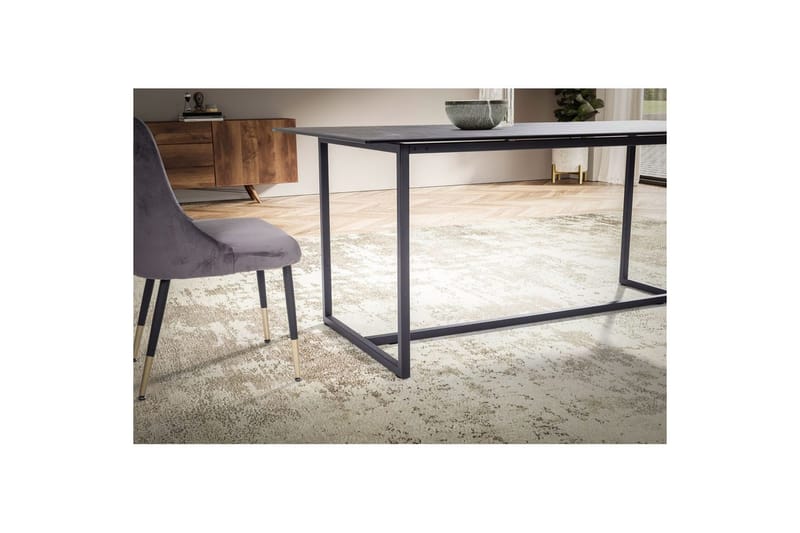 Matbord Wohnling Keramik Klassisk Medar Bas Metallram Svart, marmor svart - Svart, marmor svart - Möbler - Matplats - Matbord & köksbord