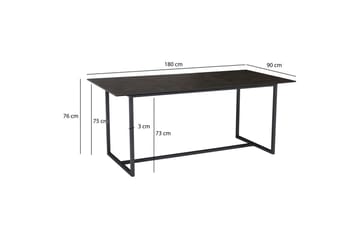 Matbord Wohnling Keramik Klassisk Medar Bas Metallram Svart, marmor svart - Svart, marmor svart - Möbler - Matplats - Matbord & köksbord