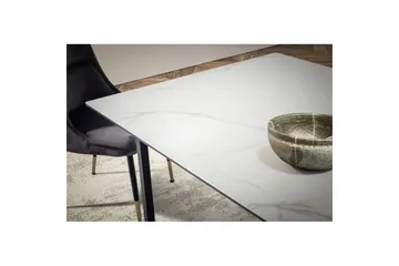 Matbord Wohnling Keramik Klassisk Medar Bas Metallram Svart, marmor vit - Svart, marmor vit - Möbler - Matplats - Matbord & köksbord