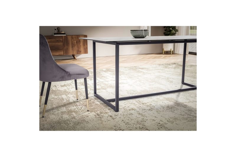 Matbord Wohnling Keramik Klassisk Medar Bas Metallram Svart, marmor vit - Svart, marmor vit - Möbler - Matplats - Matbord & köksbord