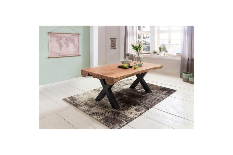 Matbord Wohnling Köksbord i massivt trä med trädstam, lantlig stil - Möbler - Matplats - Matbord & köksbord