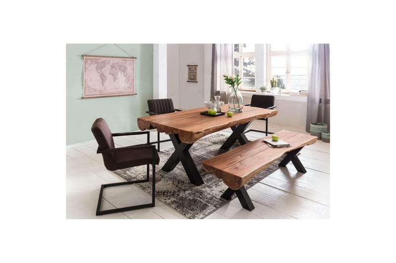 Matbord Wohnling Köksbord i massivt trä med trädstam, lantlig stil - Möbler - Matplats - Matbord & köksbord
