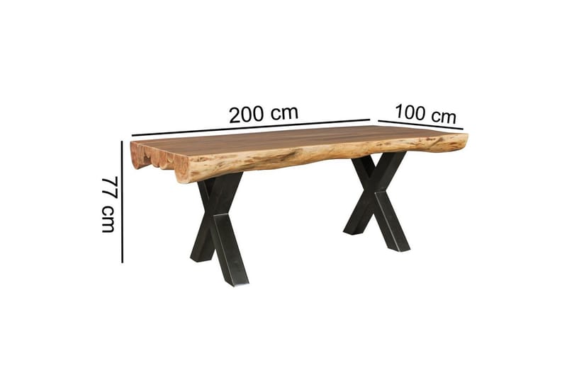 Matbord Wohnling Köksbord i massivt trä med trädstam, lantlig stil - Möbler - Matplats - Matbord & köksbord