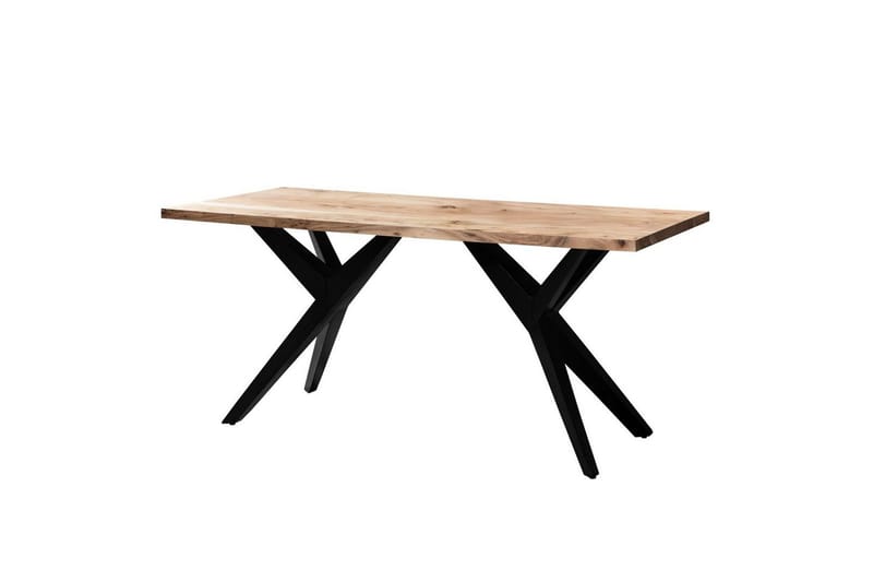 Matbord Wohnling massivt trä industriell loft snedställda metallbensram 180x90 cm - 180x90 cm - Möbler - Matplats - Matgrupp & matbord med stolar