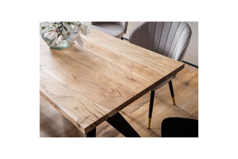 Matbord Wohnling massivt trä industriell loft snedställda metallbensram 180x90 cm - 180x90 cm - Möbler - Matplats - Matgrupp & matbord med stolar