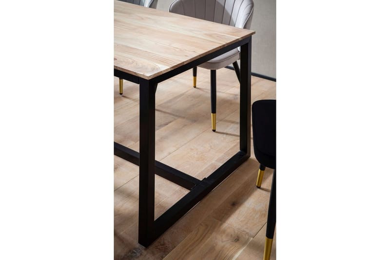 Matbord Wohnling massivt trä industriell loftstil metallbensram 140x80 cm - 140x80 cm - Möbler - Matplats - Matbord & köksbord