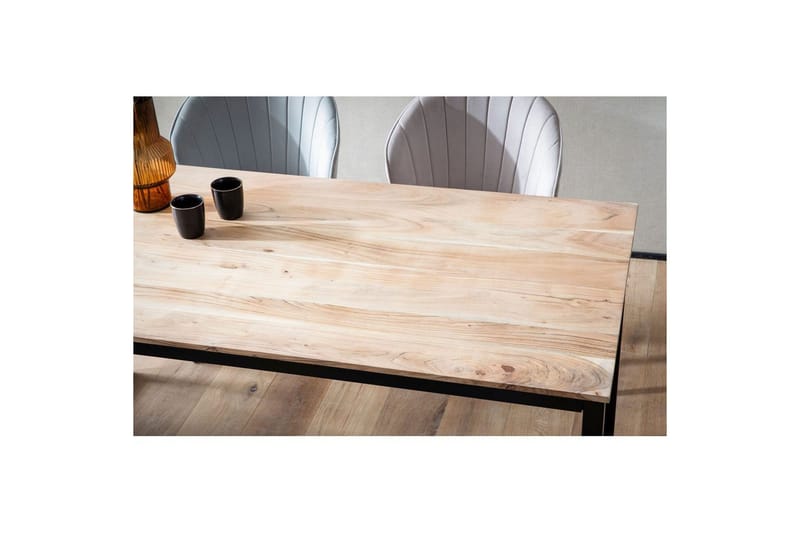 Matbord Wohnling massivt trä industriell loftstil metallbensram 180x90 cm - 180x90 cm - Möbler - Matplats - Matbord & köksbord