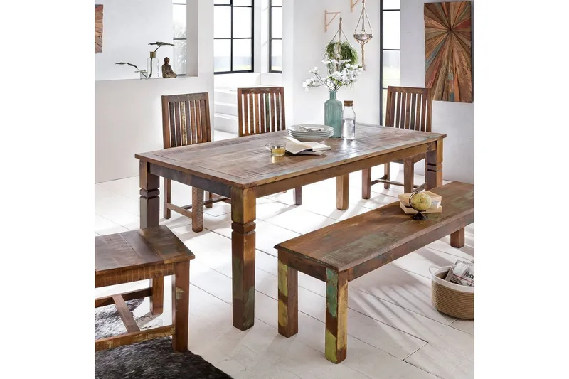 Matbord Wohnling Massivt trä lantstil Återvunnet Mangoträ, 120x70 cm - Återvunnet Mangoträ, 120x70 cm - Möbler - Matplats - Matbord & köksbord