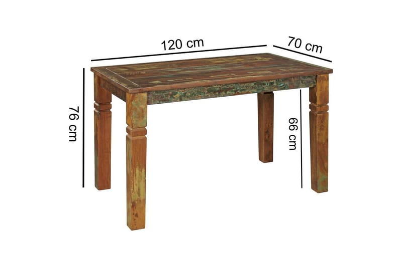 Matbord Wohnling Massivt trä lantstil Återvunnet Mangoträ, 120x70 cm - Återvunnet Mangoträ, 120x70 cm - Möbler - Matplats - Matbord & köksbord