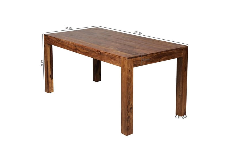 Matbord Wohnling Massivt trä lantstil Rosenträ, 160x80 cm - Rosenträ, 160x80 cm - Möbler - Matplats - Matbord & köksbord