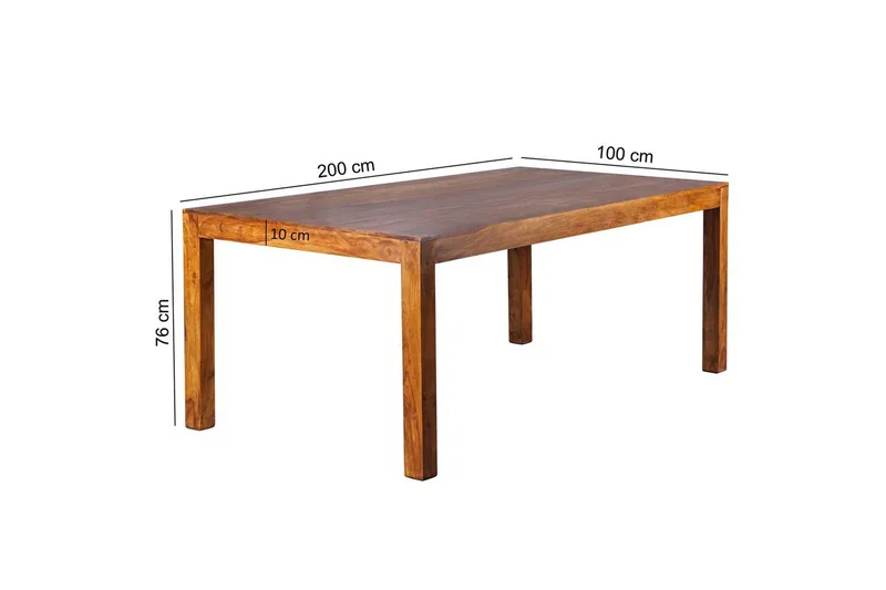 Matbord Wohnling Massivt trä lantstil Rosenträ, 200x100 cm - Rosenträ, 200x100 cm - Möbler - Matplats - Matbord & köksbord