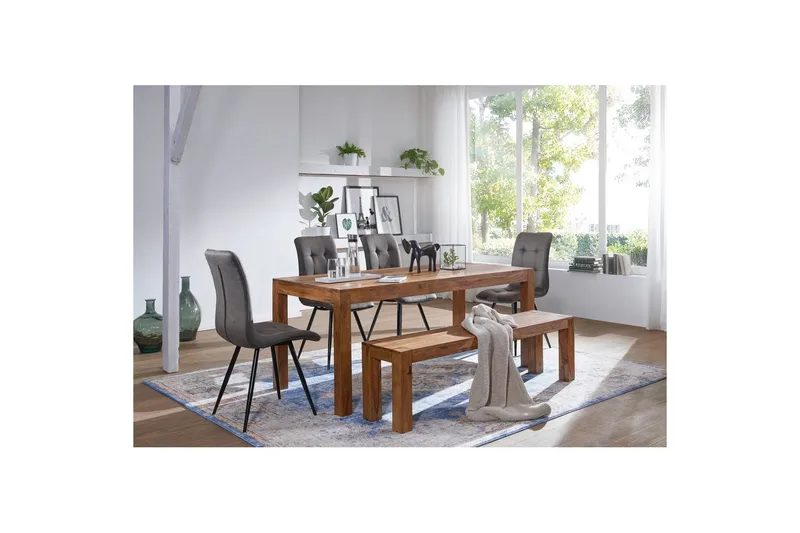 Matbord Wohnling Massivt trä lantstil Rosenträ, 200x100 cm - Rosenträ, 200x100 cm - Möbler - Matplats - Matbord & köksbord