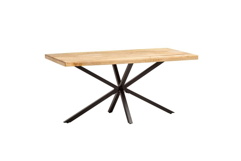 Matbord Wohnling massivt trä med kryssfot i metall, industriell stil 160x80 cm - 160x80 cm - Möbler - Matplats - Matgrupp & matbord med stolar
