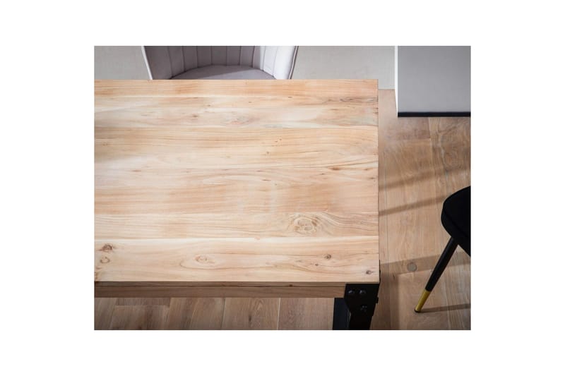 Matbord Wohnling massivt trä med raka metallben, industriell loftstil 120x60 cm - 120x60 cm - Möbler - Matplats - Matgrupp & matbord med stolar