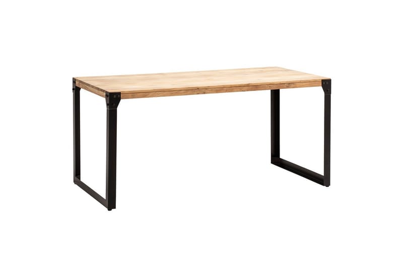 Matbord Wohnling massivt trä med raka metallben, industriell loftstil 160x80 cm - 160x80 cm - Möbler - Matplats - Matgrupp & matbord med stolar