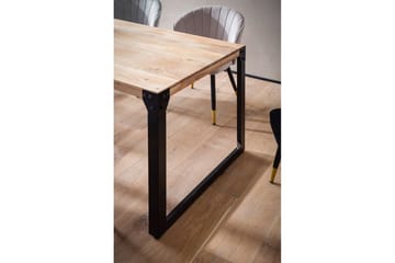 Matbord Wohnling massivt trä med raka metallben, industriell loftstil 180x90 cm - 180x90 cm - Möbler - Matplats - Matbord & köksbord