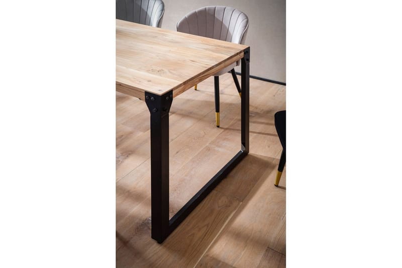 Matbord Wohnling massivt trä med raka metallben, industriell loftstil 180x90 cm - 180x90 cm - Möbler - Matplats - Matgrupp & matbord med stolar