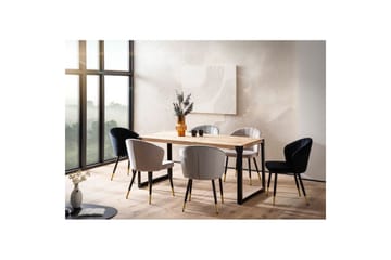 Matbord Wohnling massivt trä med raka metallben, industriell loftstil 180x90 cm - 180x90 cm - Möbler - Matplats - Matbord & köksbord