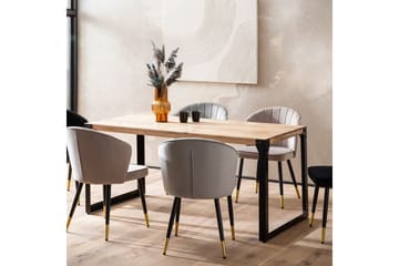 Matbord Wohnling massivt trä med raka metallben, industriell loftstil 180x90 cm - 180x90 cm - Möbler - Matplats - Matbord & köksbord