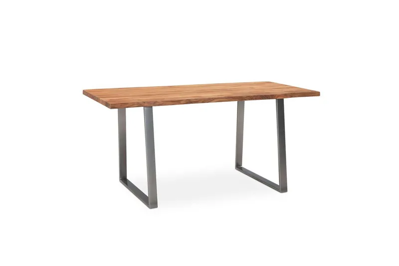 Matbord Wohnling Massivt trä med trädkanter, rektangulär, lantlig stil Silver, Rak, 160x80 cm, Silver, rak, 160x80 cm
