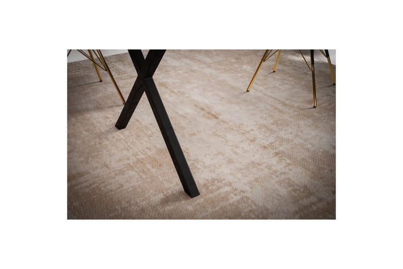 Matbord Wohnling Massivt trä med trädkanter, rektangulär, lantlig stil Svart, korsad, 120x60 cm - Svart, korsad, 120x60 cm - Möbler - Matplats - Matgrupp & matbord med stolar