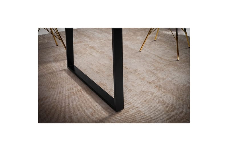 Matbord Wohnling Massivt trä med trädkanter, rektangulär, lantlig stil Svart, Rak, 140x80 cm - Svart, Rak, 140x80 cm - Möbler - Matplats - Matgrupp & matbord med stolar