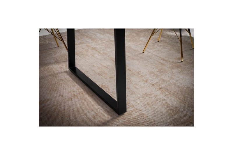Matbord Wohnling Massivt trä med trädkanter, rektangulär, lantlig stil Svart, Rak, 140x80 cm - Svart, Rak, 140x80 cm - Möbler - Matplats - Matbord & köksbord