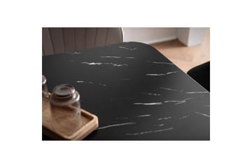 Matbord Wohnling Modern stil MDF med metallben med gyllene spetsar Marmor, Svart, 120x60 cm - Marmor, Svart, 120x60 cm - Möbler - Matplats - Matbord & köksbord