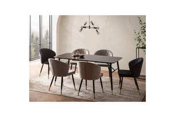 Matbord Wohnling Modern stil MDF med metallben med gyllene spetsar Marmor, Svart, 160x80 cm - Marmor, Svart, 160x80 cm - Möbler - Matplats - Matbord & köksbord