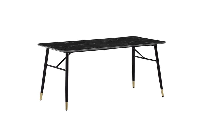 Matbord Wohnling Modern stil MDF med metallben med gyllene spetsar Marmor, Svart, 200x90 cm - Marmor, Svart, 200x90 cm - Möbler - Matplats - Matgrupp & matbord med stolar