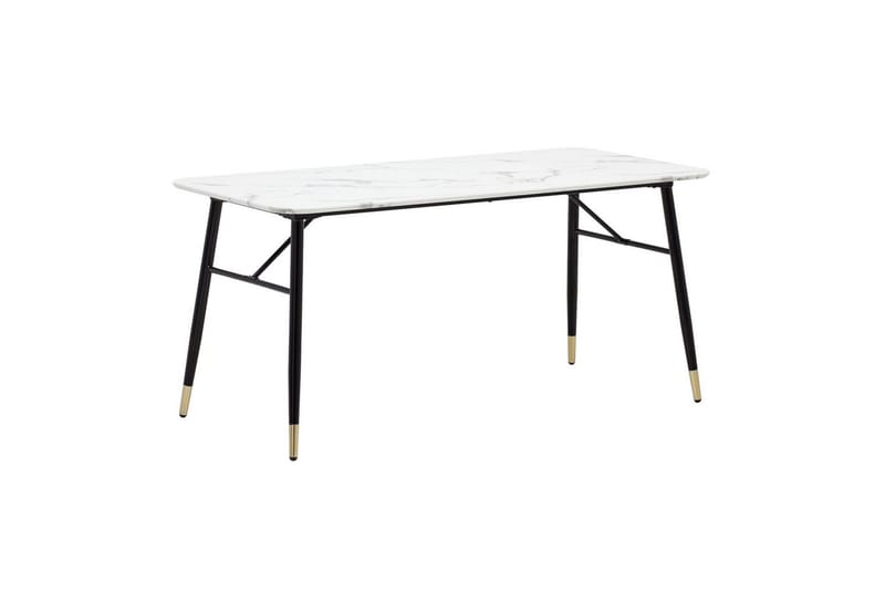 Matbord Wohnling Modern stil MDF med metallben med gyllene spetsar Marmor, Vit, 160x80 cm - Marmor, Vit, 160x80 cm - Möbler - Matplats - Matgrupp & matbord med stolar