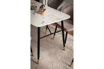 Matbord Wohnling Modern stil MDF med metallben med gyllene spetsar Marmor, Vit, 180x90 cm - Marmor, Vit, 180x90 cm - Möbler - Matplats - Matbord & köksbord
