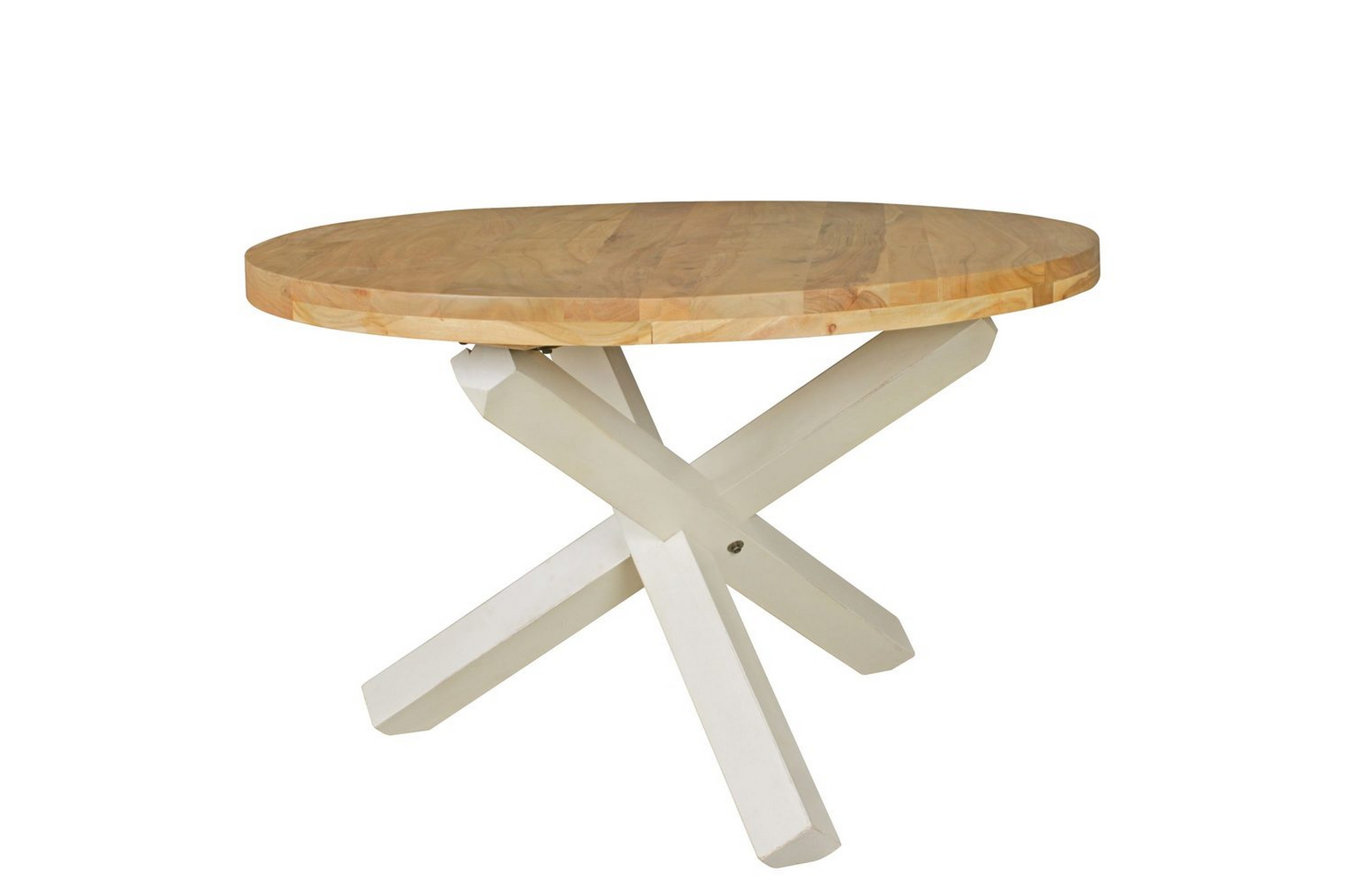 matbord wohnling rund 120 cm massivt trä lantlig stil akacia - akacia