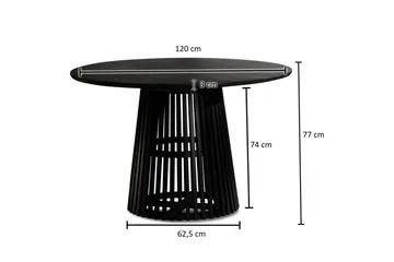Matbord Wohnling Rund 120 cm massivt trä loftstil - Möbler - Matplats - Matbord & köksbord