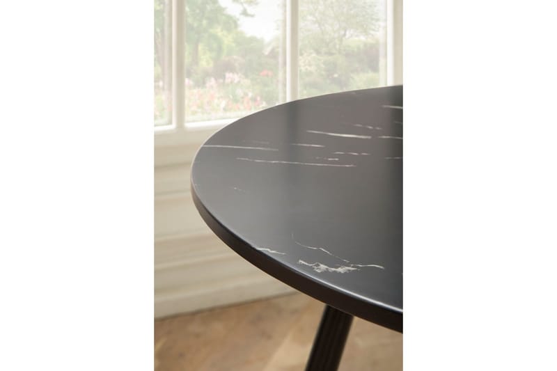 Matbord Wohnling Rund 75 cm marmorerad modern gyllene tippsben Marmor, Svart - Marmor, Svart - Möbler - Matplats - Matgrupp & matbord med stolar