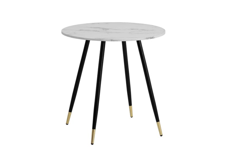 Matbord Wohnling Rund 75 cm marmorerad modern gyllene tippsben Marmor, Vit - Marmor, Vit - Möbler - Matplats - Matgrupp & matbord med stolar