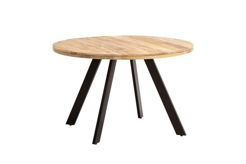 Matbord Wohnling rund massivt trä, modern lantlig stil 120 cm, 120 cm