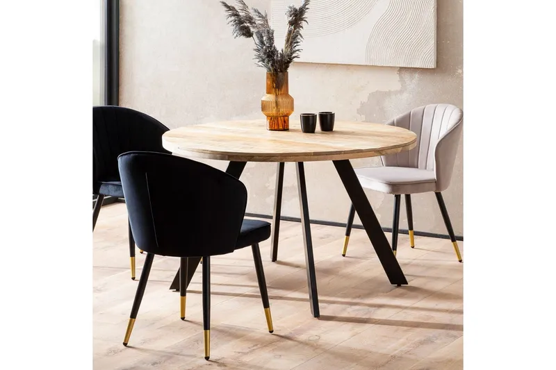 Matbord Wohnling rund massivt trä, modern lantlig stil 120 cm - 120 cm - Möbler - Matplats - Matbord & köksbord